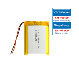 3.7 V Li-ion Battery 103450-2000mah